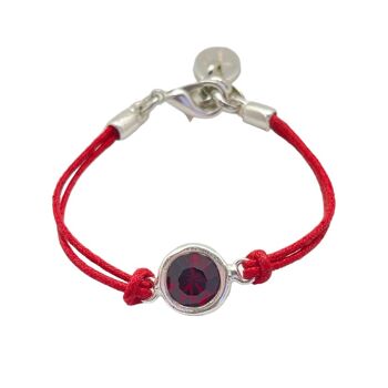 Bracelet SW cordon rouge et cristal 1