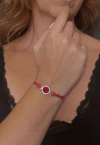 Bracelet SW cordon rouge et cristal 2