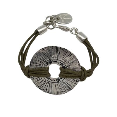 Etnia Silber-Kaki-Armband