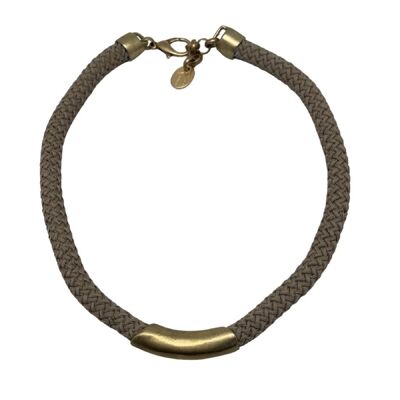 Collar "Naut" peq taupé-dorado