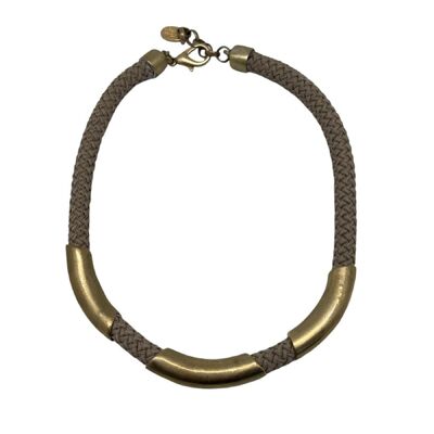 Halskette "Naut", dreifach in Taupe-Gold