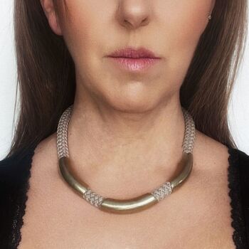 Collier triple or taupe "Naut" 2