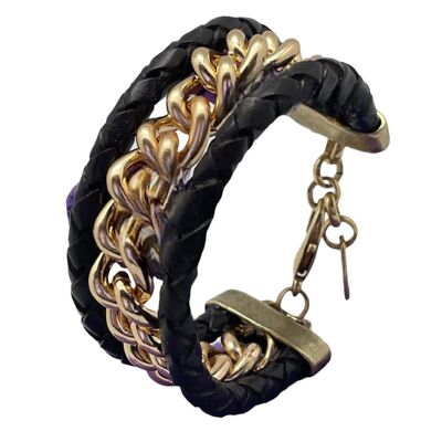 Pulsera canal en dorado