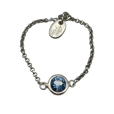 Bracelet Sw cristal et chaîne bleue