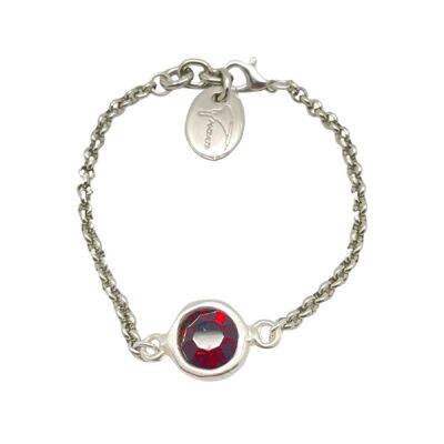 Pulsera cristal Sw y cadena en rojo