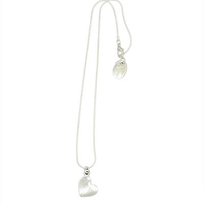 Catena con ciondolo a cuore placcato in argento sterling