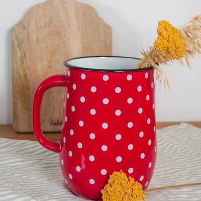 Enamel jug Polka dot red 2,5L Isabelle Rose