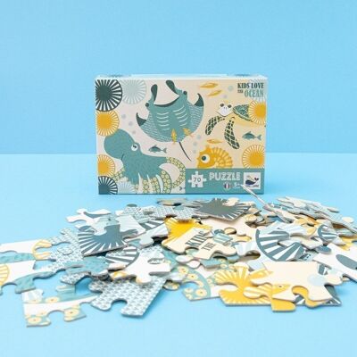 Puzzle per bambini da 70 pezzi OCEANI - Prodotto in Francia