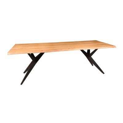 ACACIA WOOD TABLE WITH BLACK METAL LEGS 230X100X76CM HAMER