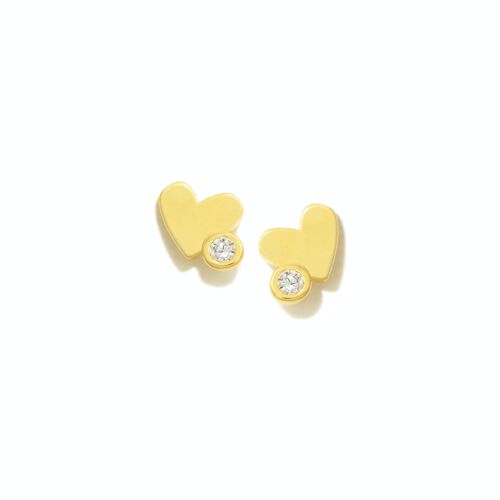 PENDIENTES CORAZÓN-CIRCONITA NEW BEBÉ PLATA C/BAÑO ORO