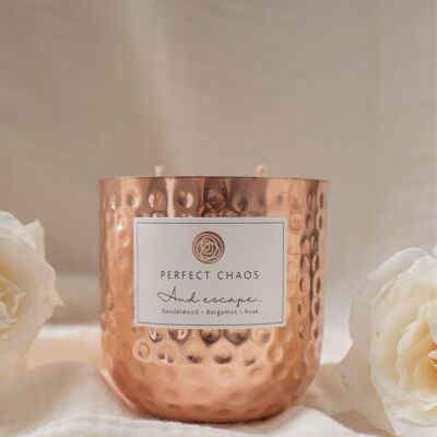 Copper pot Candle - Sandalwood, Bergamot and Rose 440g