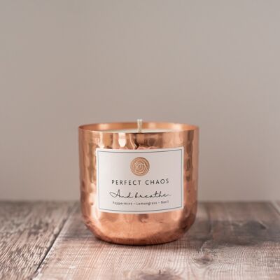 Copper pot Candle - Peppermint, Lemongrass and Basil 250g