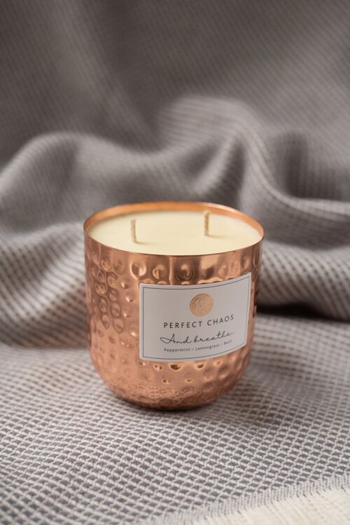 Copper pot Candle - Peppermint, Lemongrass and Basil 440g