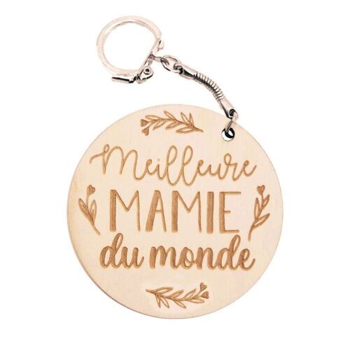 Porte-clés en bois "Meilleure… du monde"