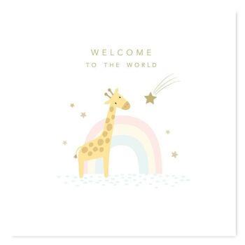 Nouveau bébé / Bienvenue dans le monde Giraffe Card 1