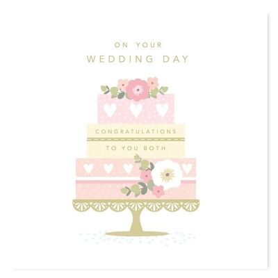 Le jour de votre mariage / carte de gâteau de mariage
