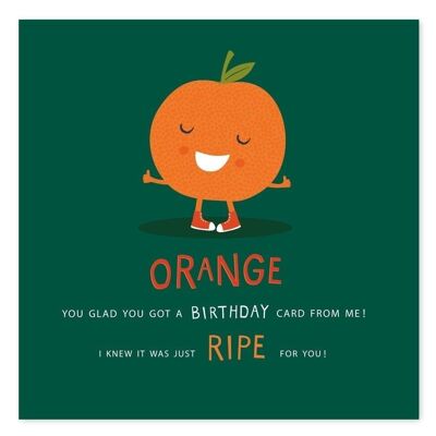 Orange Humor-Geburtstagskarte