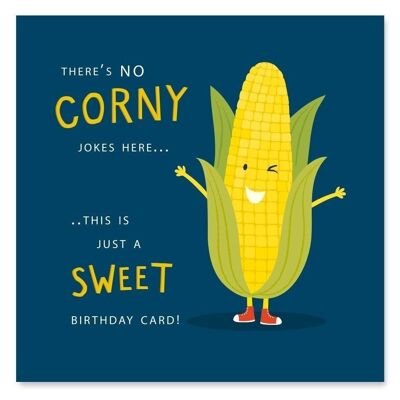 Tarjeta de maíz dulce de cumpleaños cursi