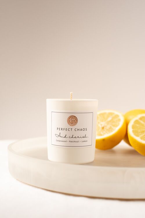 Travel Candle - Cedarwood, Patchouli and Lemon