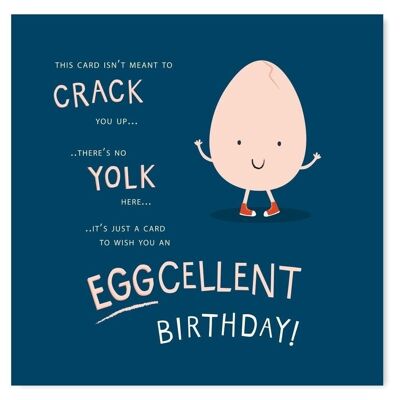 Eggcellent Birthday Card Egg Card