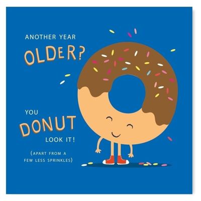 DonutTarjeta de feliz cumpleaños / Tarjeta de humor gastronómico