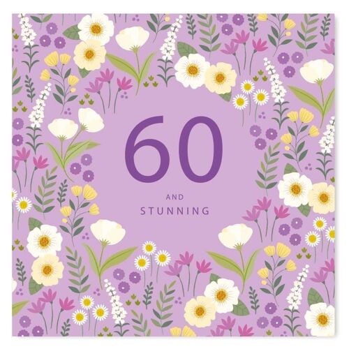 Age 60 Floral Birthday Card