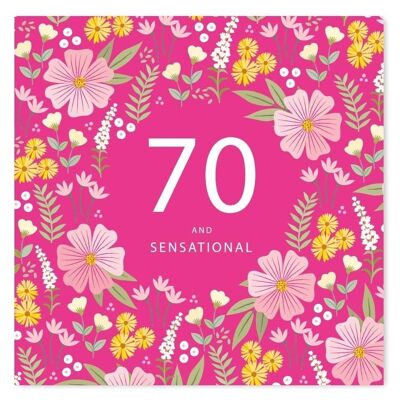 Age 70 Floral Birthday Card