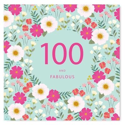 Alter 100 Blumengeburtstagskarte