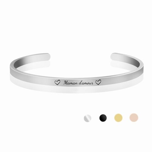 Bracelet Jonc femme personnalisé gravure "Maman d'amour"