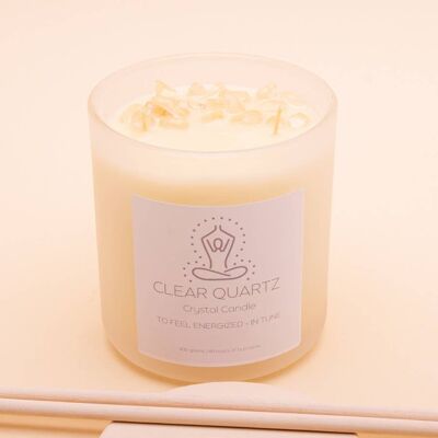Cashmere Vanilla Caramels with Quartz |  Crystal Candle