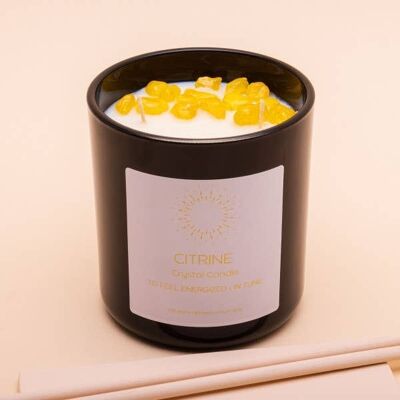 Indian Lemongrass + Lime with Citrine | Crystal Candle