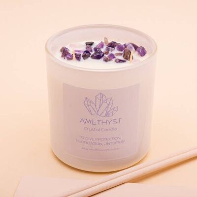 Lavender Calm with Amethyst | Crystal Candle