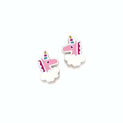 PENDIENTES ROSCA UNICORNIO ROSA FANTASÍA