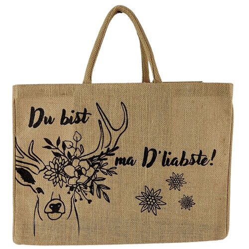 Große Jute Tasche Einkaufstasche vegane Handtasche Einkaufskorb Jutetasche Jutebeutel