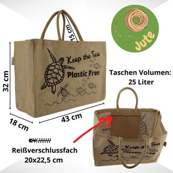 Grand sac en jute sac à provisions sac à main végétalien panier à provisions sac en jute sac en jute 3