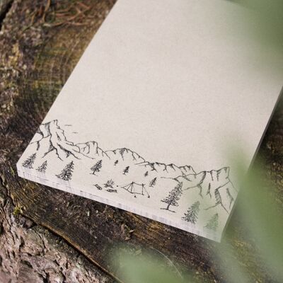 Grass paper notepad drawing wild camping