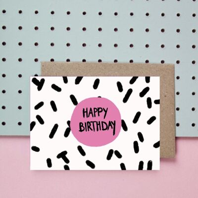 Postkarte *Happy Birthday* Dots
