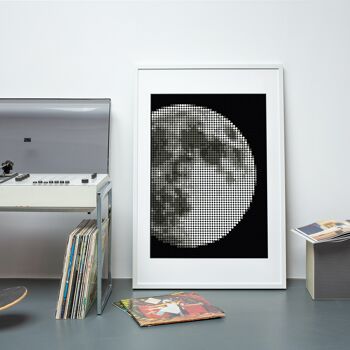 Set pixel art points de colle - lune 50x70 cm 3