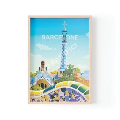 Affiche Barcelone - Le Parc Guell