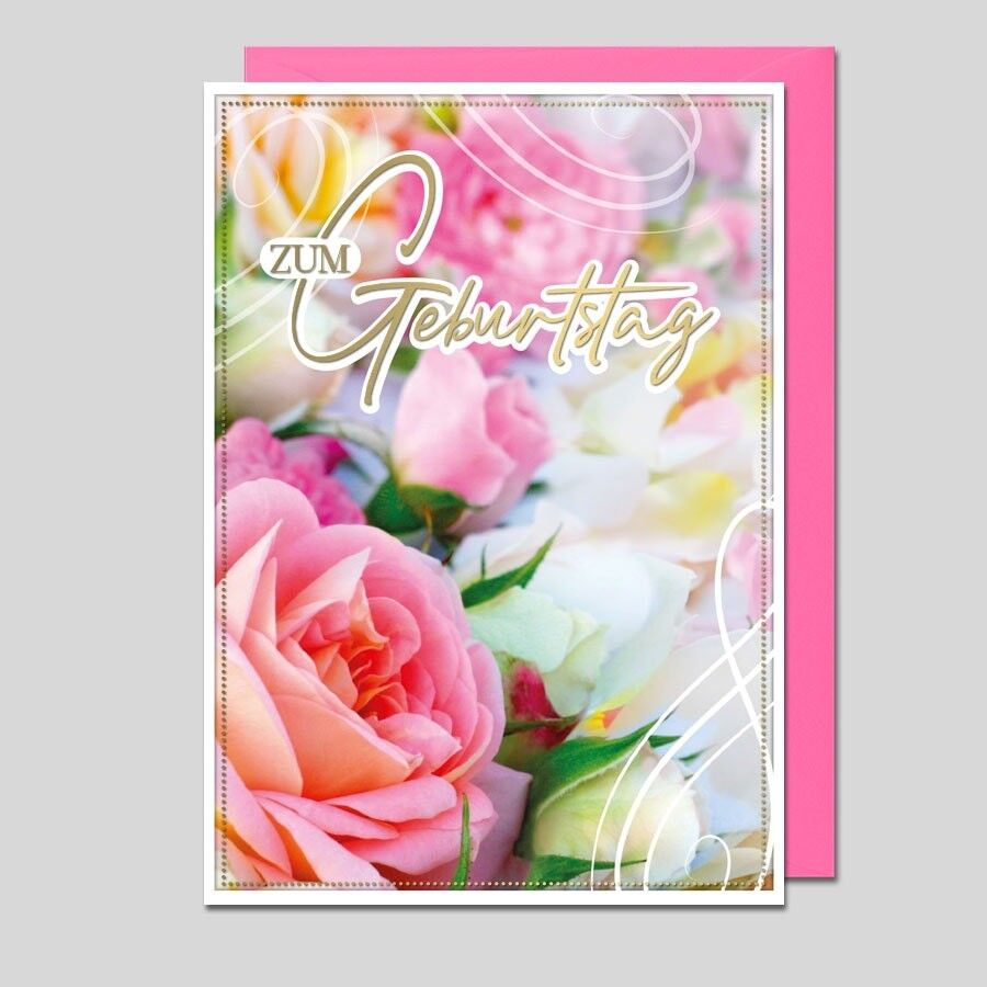 Tarjeta de cumpleaños PÉTALOS DE ROSA