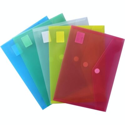 Dokumententaschen Sammelmappen Sichttaschen A5 quer - Dokumentenmappe mit Klappe und Klettverschluss