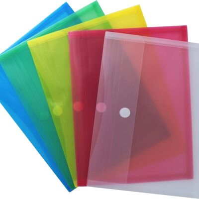 Document pockets A4 horizontally with all-round expansion fold and Velcro fastener, with 30 mm filling height, made of PP