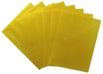 Pochettes pour documents A4 horizontalement avec pli extensible sur tout le pourtour et fermeture velcro, avec une hauteur de remplissage de 30 mm, en PP 9