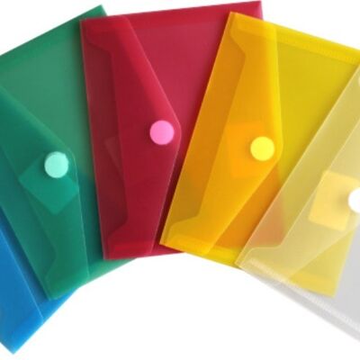 Document pockets, folders, A6 landscape pockets - document folder with flap and Velcro fastener