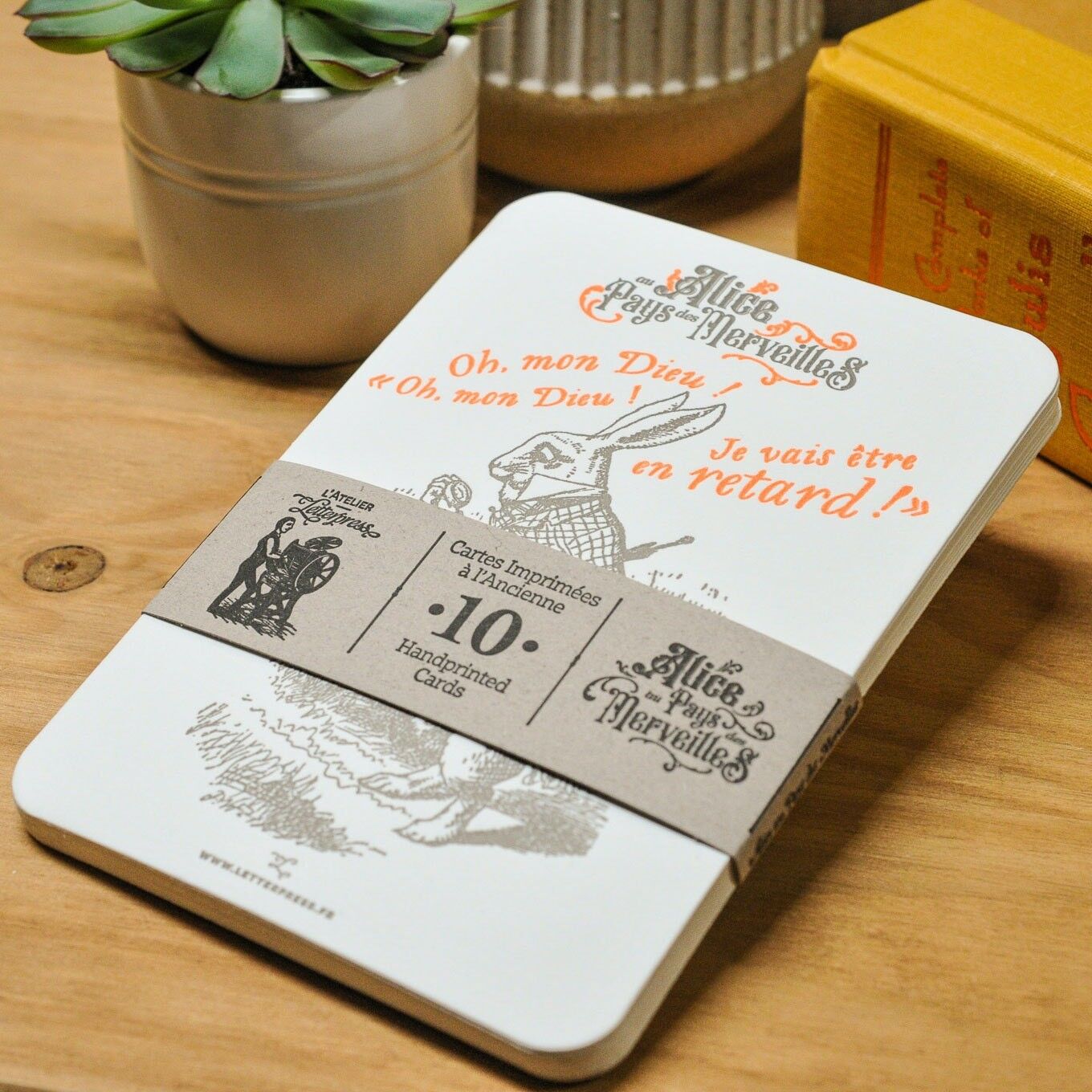 Collection of 10 Alice in Wonderland Letterpress Cards