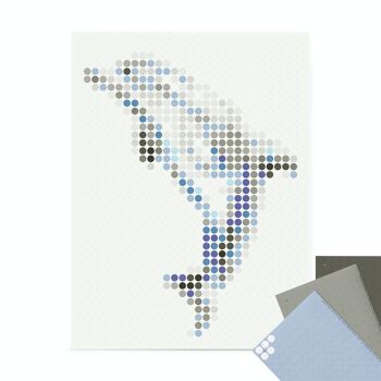 Set pixel art points de colle - dauphin 30x40 cm 1