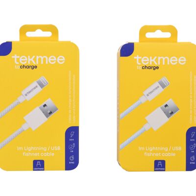 Cable TEKMEE 1M RAYO/USB FISHNET