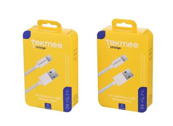 TEKMEE cable  1 M LIGHTNING/USB FISHNET 5