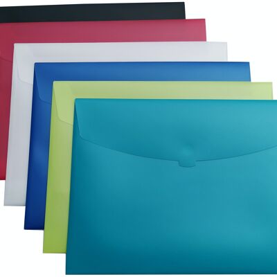 EXXO by HFP Action Wallet - Premium document bag collection folder A3 landscape with Velcro in opaque