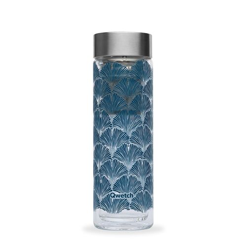 Glas Teezubereiter Gingko, Tea2Go Blau - 430 ml